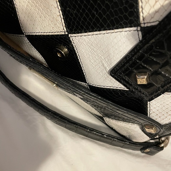 MCM Jacquard Black & White croc & snake skin bag. - Picture 12 of 15